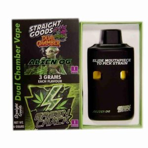 Straight Goods Alien OG Vape with Green Crack 6 Gram Dual Chamber Rechargeable Disposable Vape