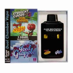 Straight Goods Cherry Seinfeld Vape with Iced Grapple 6 Gram Dual Chamber Rechargeable Disposable Vape