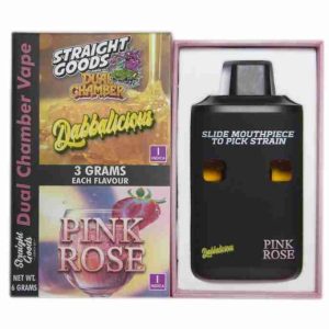Straight Goods Dabbalicious Vape with Pink Rose 6 Gram Dual Chamber Rechargeable Disposable Vape