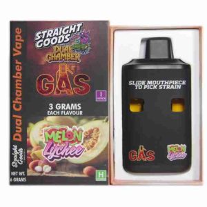Straight Goods Gas Melon Vape with Melon Lychee 6 Gram Dual Chamber Rechargeable Disposable Vape