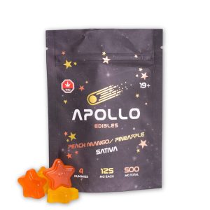 Apollo Edibles – Peach Mango/Pineapple Shooting Stars 500mg THC Sativa