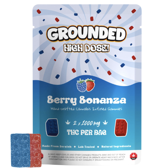 Grounded High Dose Bricks – Berry Bonanza 2000mg Gummies