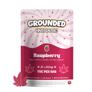 Grounded High Dose Leafs – Raspberry 1000mg Gummies