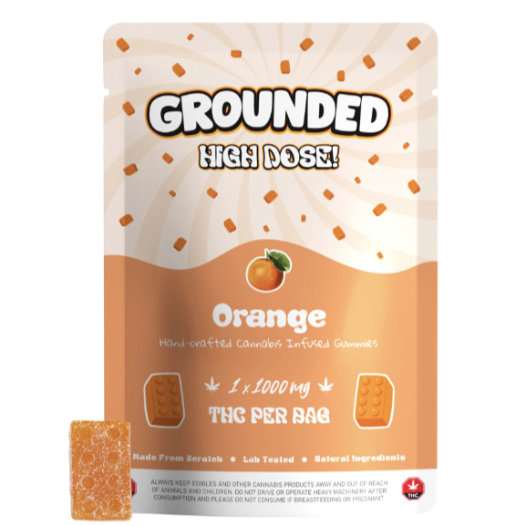 Grounded High Dose Bricks – Orange 1000mg Gummies