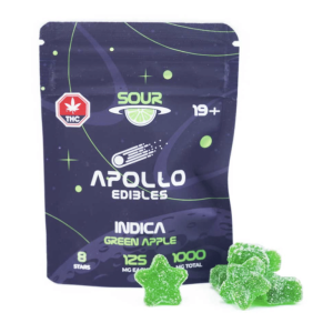 Apollo Edibles – Sour Green Apple Shooting Stars 1000mg