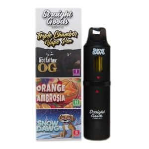 Straight Goods Triple Chamber Vape Godfather OG Orange Ambrosia Snow Dawg 9 Gram Disposable Vape