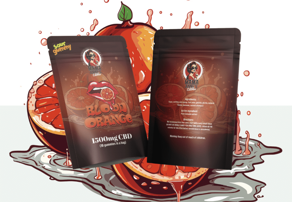 Mama Anne’s Edibles – Blood Orange Gummy – 1500mg CBD